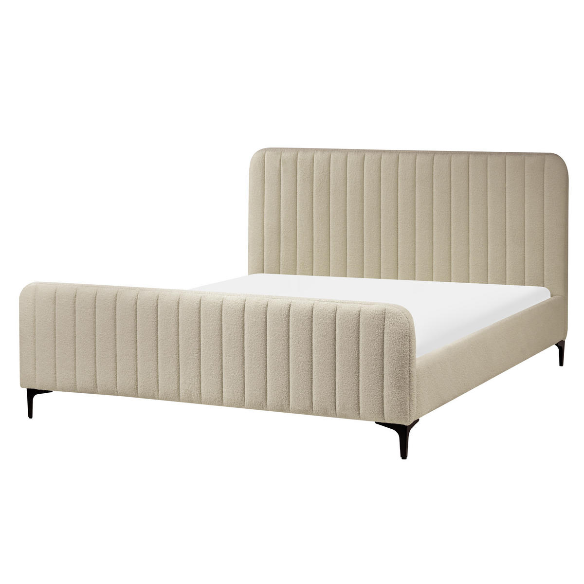 POLSTERBETT mit Lattenrost 160/200 cm Beige Lunan - Beige, Textil (160/200cm) - Beliani