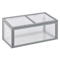 FRÜHBEET Gewächshaus mit Abdeckung, wetterfest, aus Holz und Polycarbonat, Grau - Grau, Holz/Kunststoff (46/40/90cm) - Outsunny
