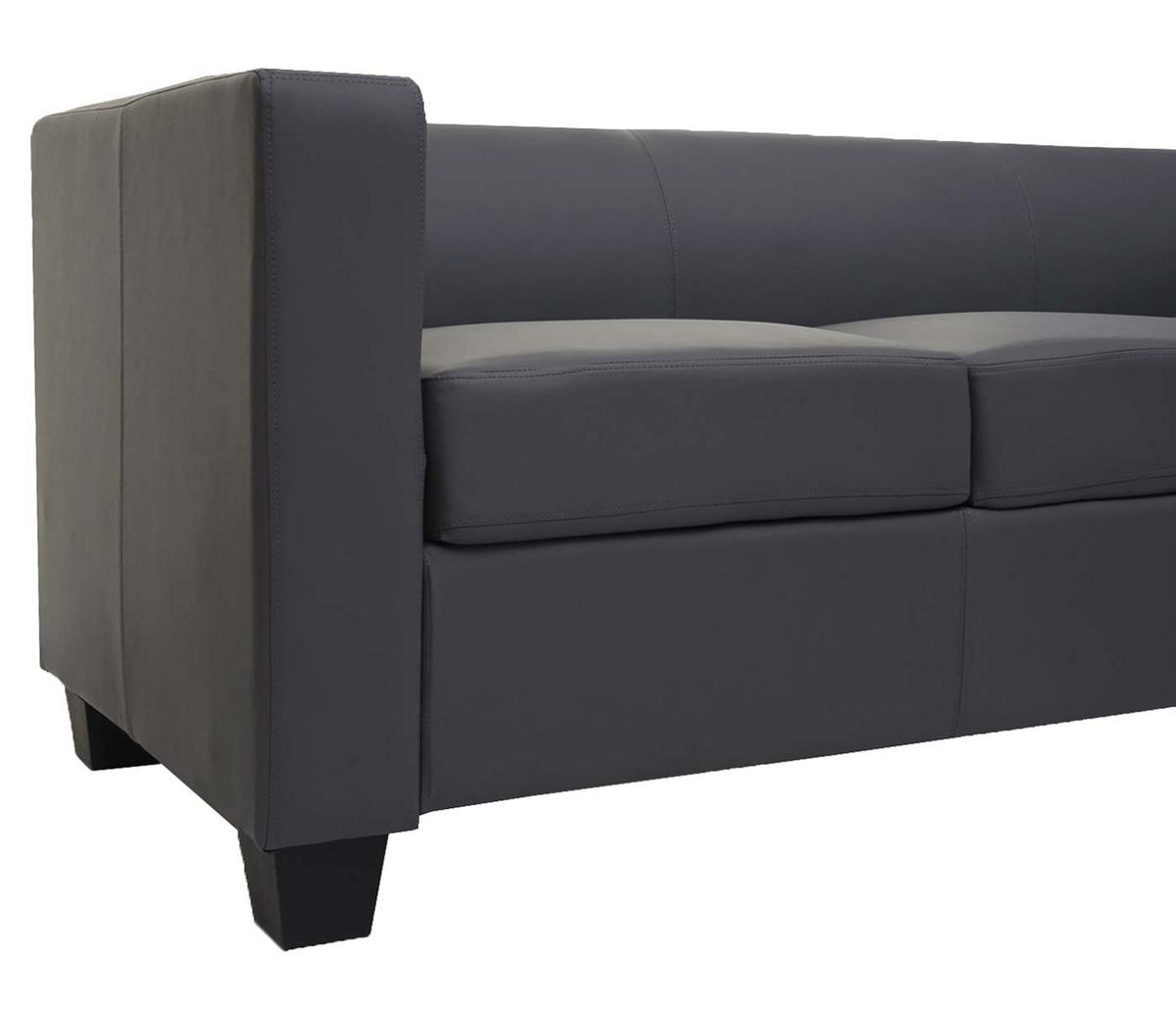 3ER SOFA Grau - Dunkelgrau/Grau, Textil (191/70/75cm) - MCW