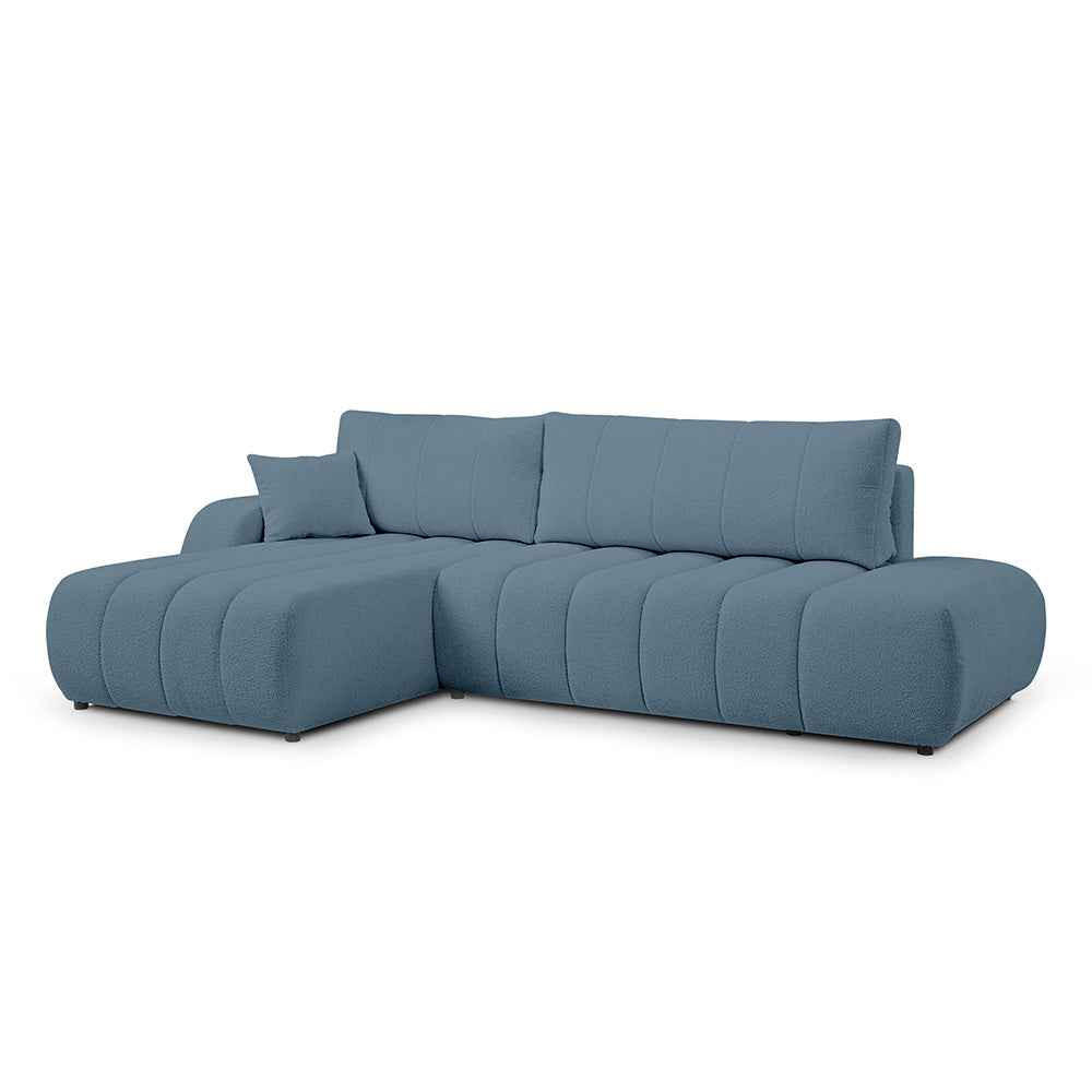 Pillovely Ecksofa Grau 276x88x176 cm