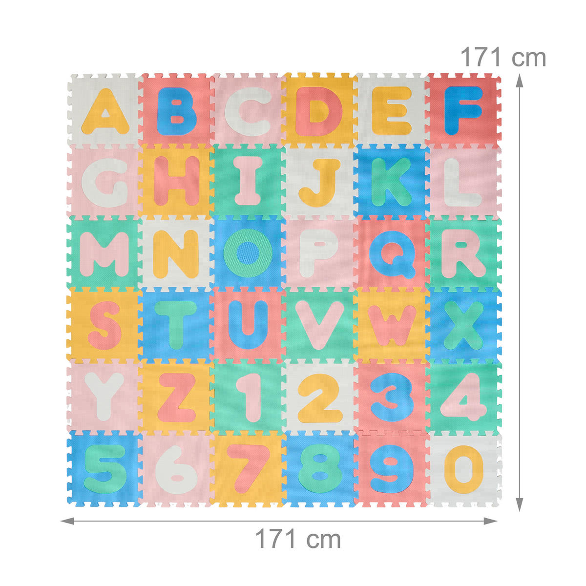 36TLG.PUZZLEMATTE - Multicolor, Textil (30/30cm) - Relaxdays