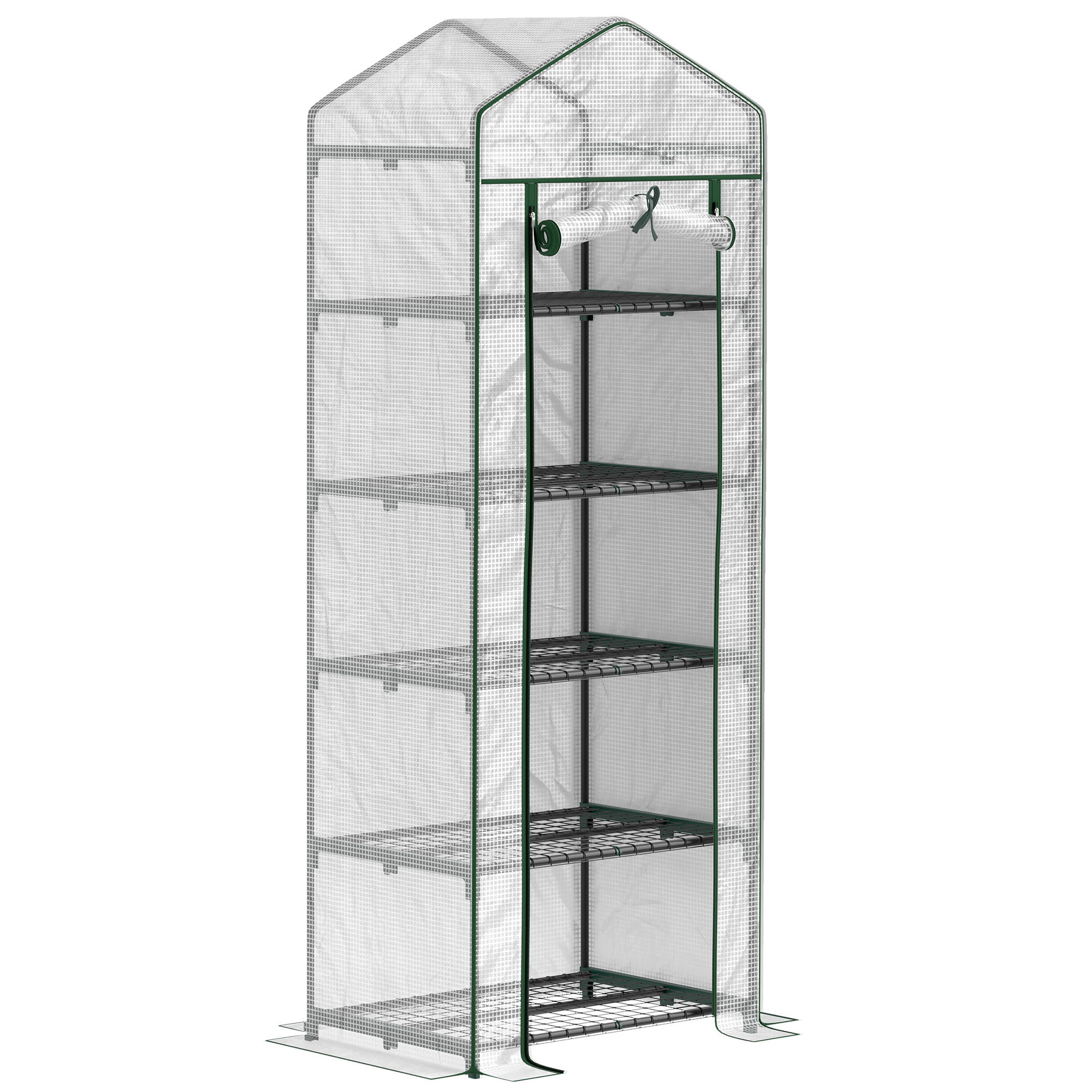 GEWÄCHSHAUS, 69L x 49B x 193H cm - Weiß, Kunststoff/Metall (49/193/69cm) - Outsunny