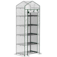 GEWÄCHSHAUS, 69L x 49B x 193H cm - Weiß, Kunststoff/Metall (49/193/69cm) - Outsunny