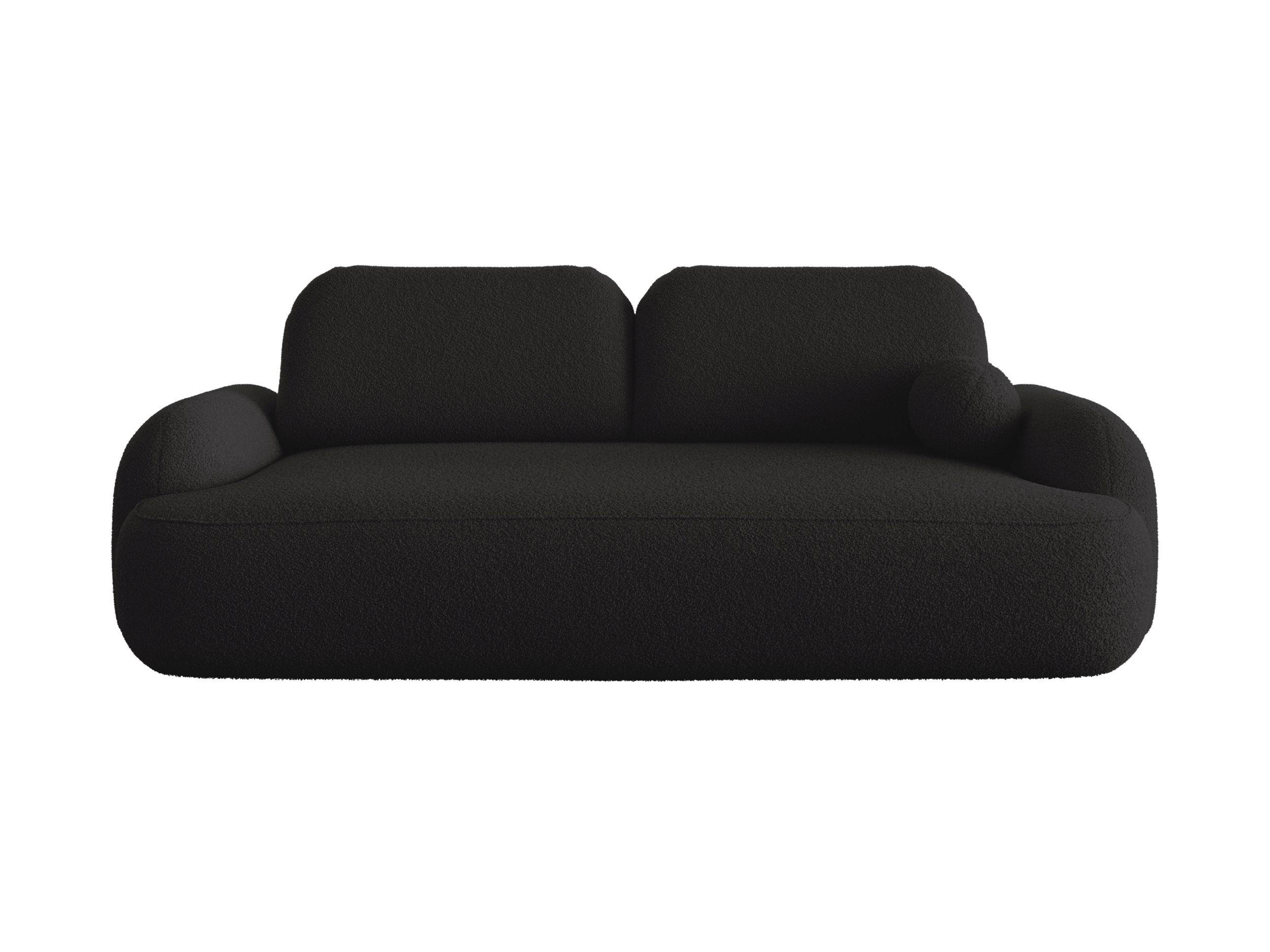 SOFA MOLLY mit Schlaffunktion TERRA FROTTE 14 mit Stauraum - Schwarz, Textil (121/94/255cm) - Bedante