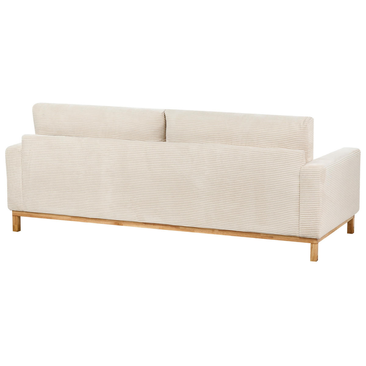 3-SITZER-SOFA Cord hellbeige/hellbraun Siggard - Hellbraun/Beige, Textil (217/84/92cm) - Beliani
