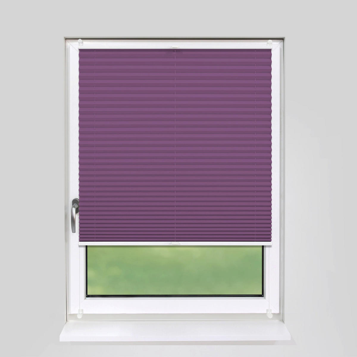 PLISSEE Basic ohne Bohren - Lila, Textil (100/210cm) - Deco-Raum