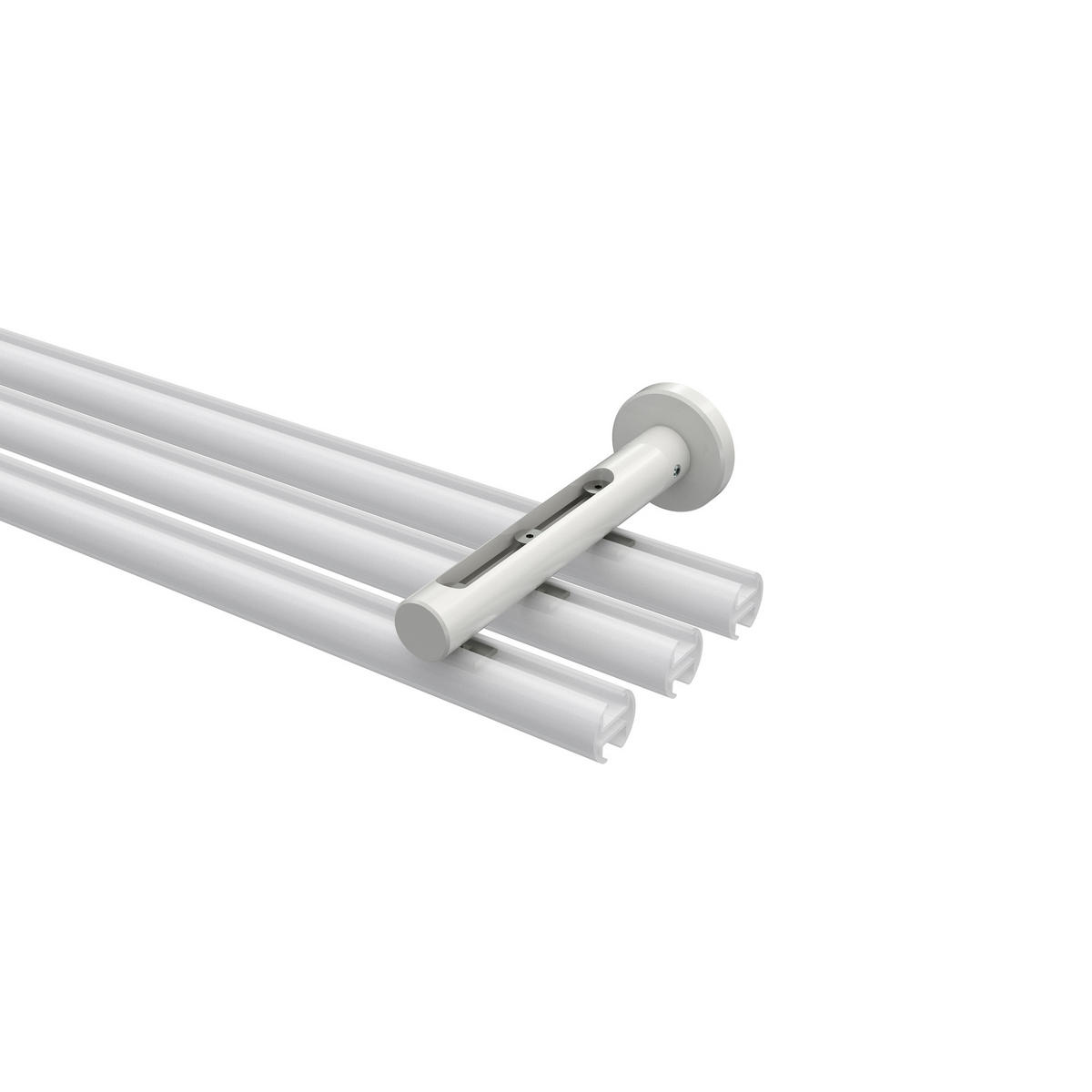 TRÄGER FÜR GARDINENSTANGEN INNENLAUF 20 mm Ø, Siteno Langloch 1 bis 3-läufig, Weiß - Weiß, Metall (13/4/4cm) - INTERDECO