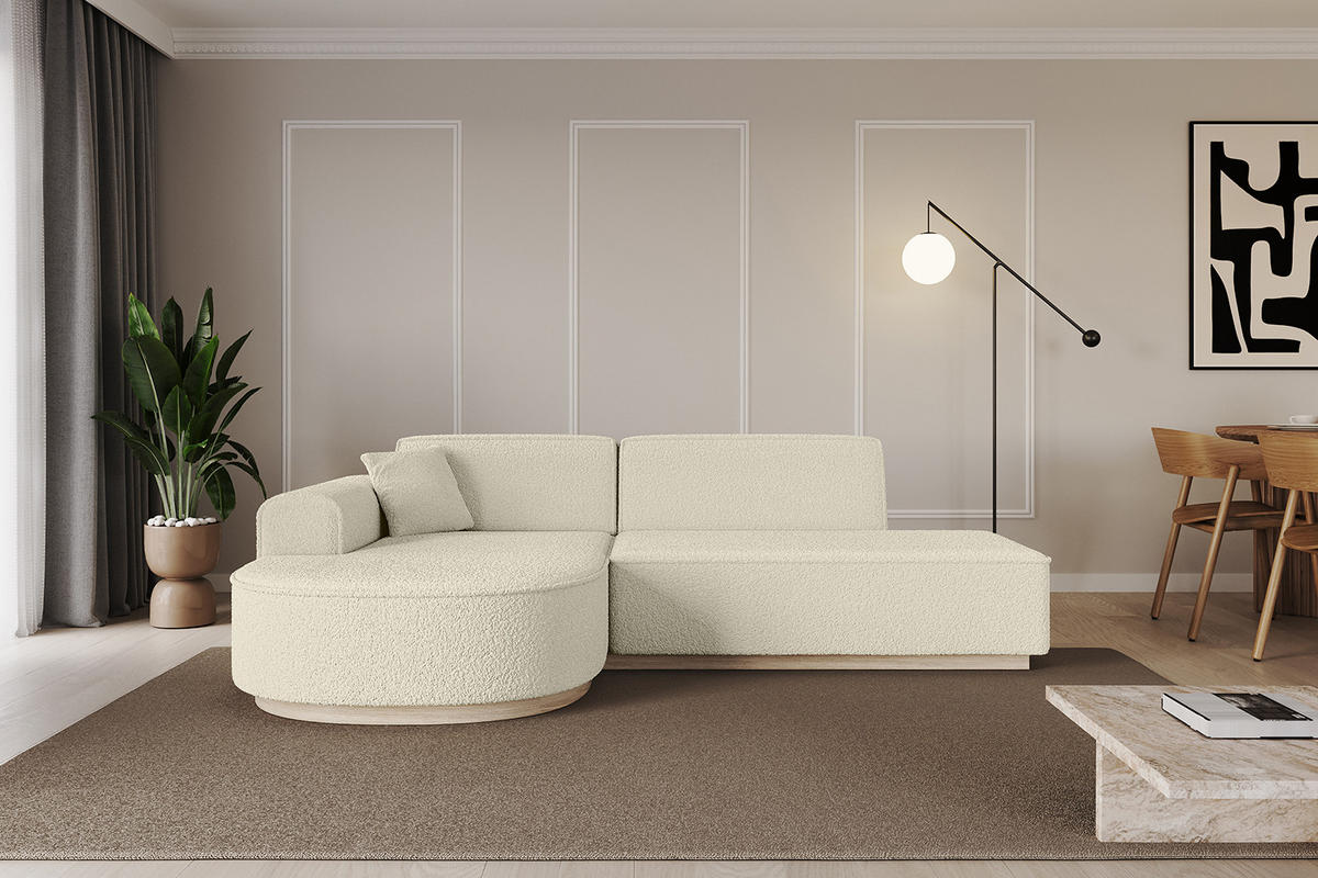 ECKSOFA Ottomane Links ARRIO-L1 - 243x171x83 cm Beige - Beige, Holzwerkstoff/Textil (243/171cm) - ALTDECOR