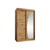 SCHWEBETÜRENSCHRANK Wika 120 cm mit Schubladen - Silberfarben/Eiche Artisan, Holzwerkstoff/Kunststoff (120/200/62cm) - MIRJAN24