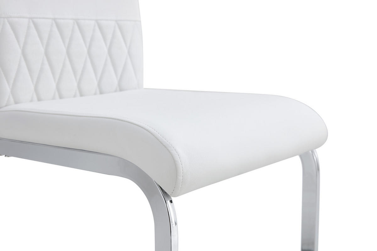 ESSZIMMERSTUHL 2er-Set mit Kunstleder- und Leinenpolsterung, ergonomischer Küchen- und Bürostuhl, weiß - Weiß, Kunststoff (48/95/42cm) - Luhomfu