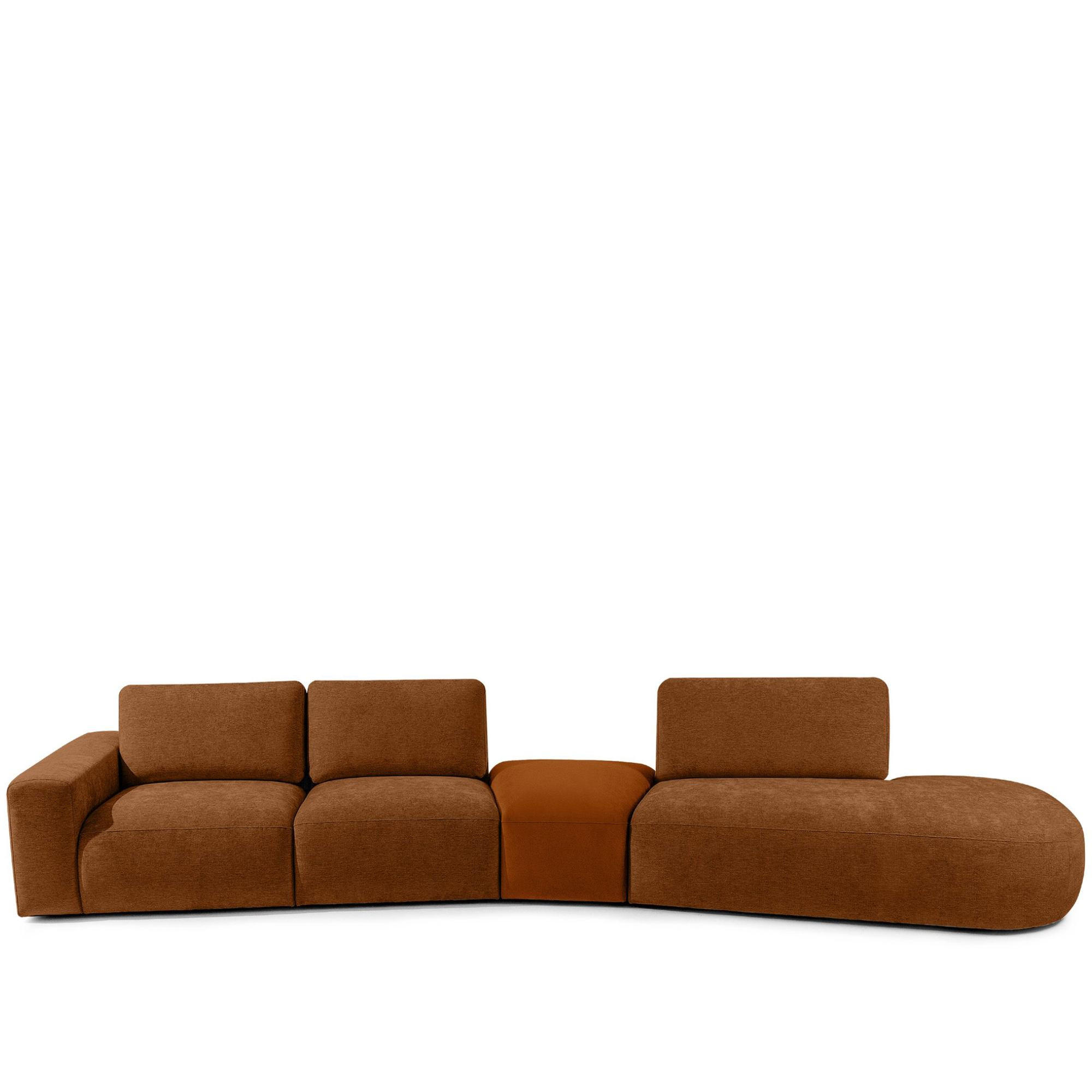 5-SITZER ECKSOFA ZUCCO Chenille rechts, Kupfer - Kupferfarben, Textil (430/84/105cm) - KONSIMO®