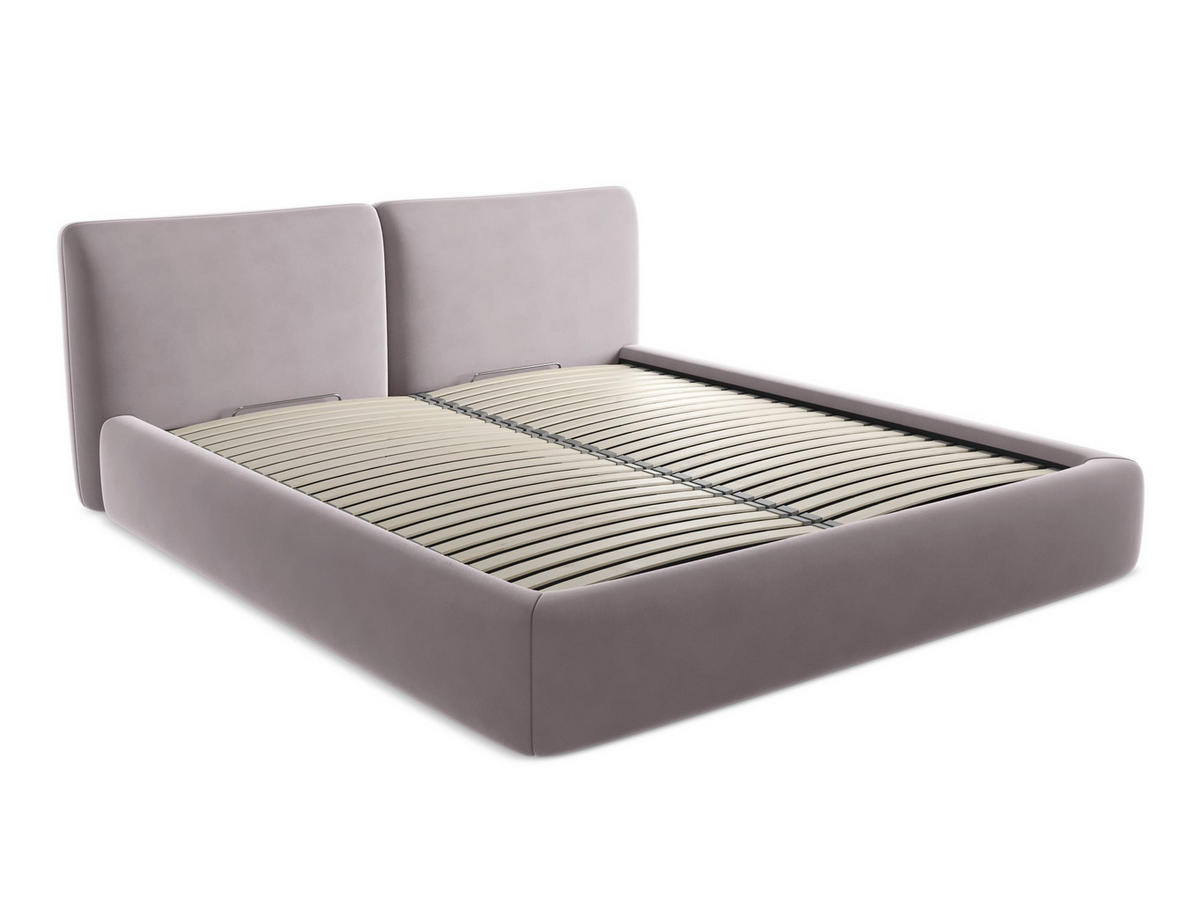 POLSTERBETT mit Bettkasten und Lattenrost 200x228 Violett - Lila/Flieder, Kunststoff/Textil (180/200cm) - Makamii