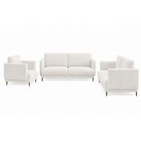 SOFASET Helmer 3-2-1 In Stoff Baloo - Weiß, Holzwerkstoff/Textil (226/95/95cm) - Fun Möbel