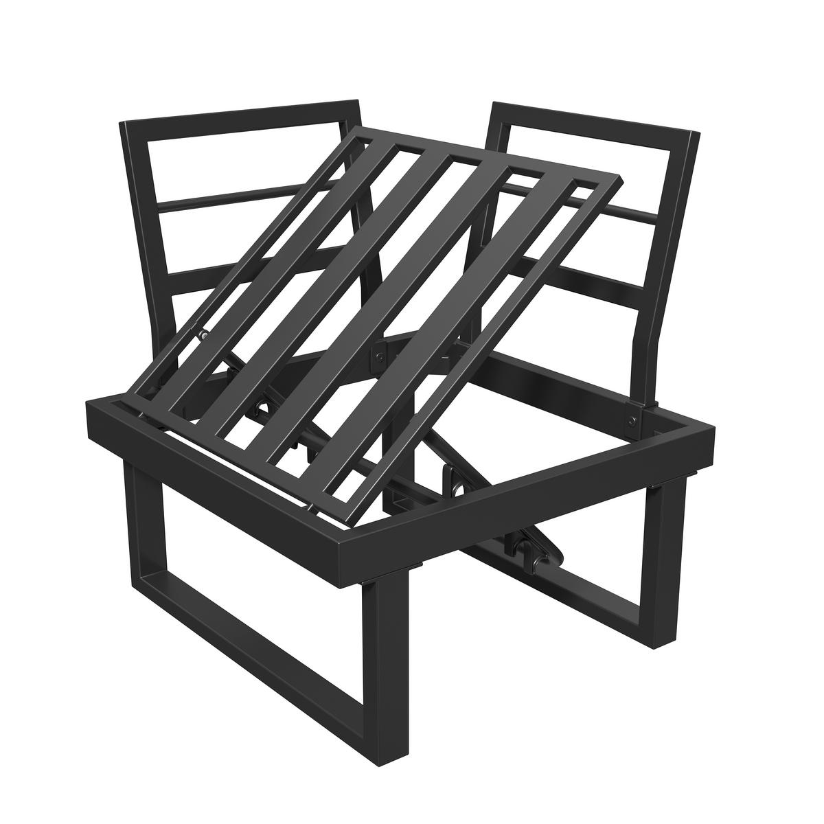 GARTEN-ESSGRUPPE, Eckstellung, Neigefunktion bis 55°, Grau/Schwarz - Multicolor, Textil - FLIEKS