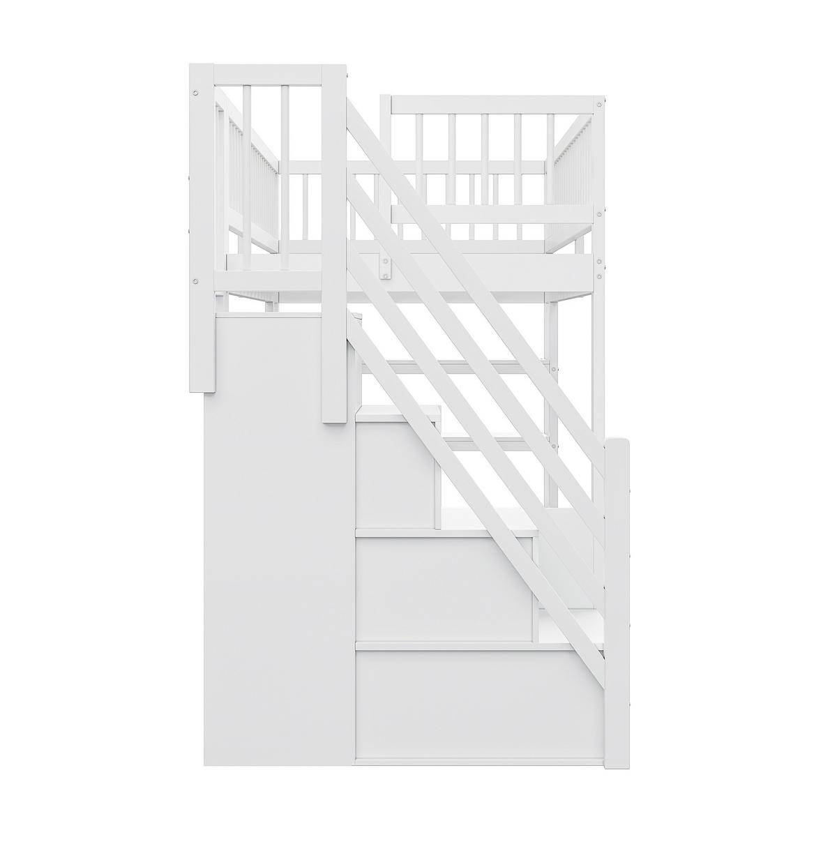 PATROVÁ postel 90/200 cm bílá s bezpečnostním výřezem a úložným prostorem - bílá, dřevo (90/200cm) - OKWISH