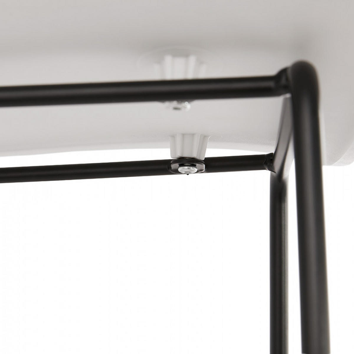 BARHOCKER Weiß 49x85x53cm - Schwarz/Weiß, Kunststoff/Metall (49/85/53cm) - AlterEgo