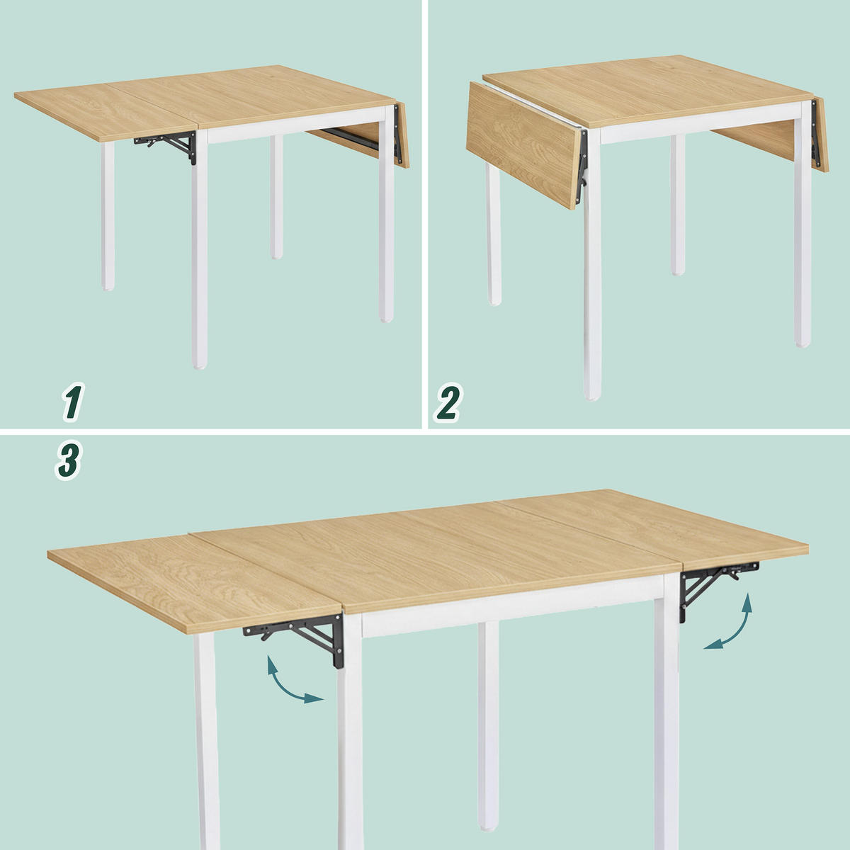 ESSTISCH - Hellbraun, Holzwerkstoff/Metall (78/120/76cm) - Relaxdays