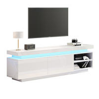 TV-ELEMENT in Weiß Moderner Lowboard mit LED-Beleuchtung für 70-Zoll-TVs, B170/T35/H50cm - Weiß, Holzwerkstoff (170/50/35cm) - STILVORA
