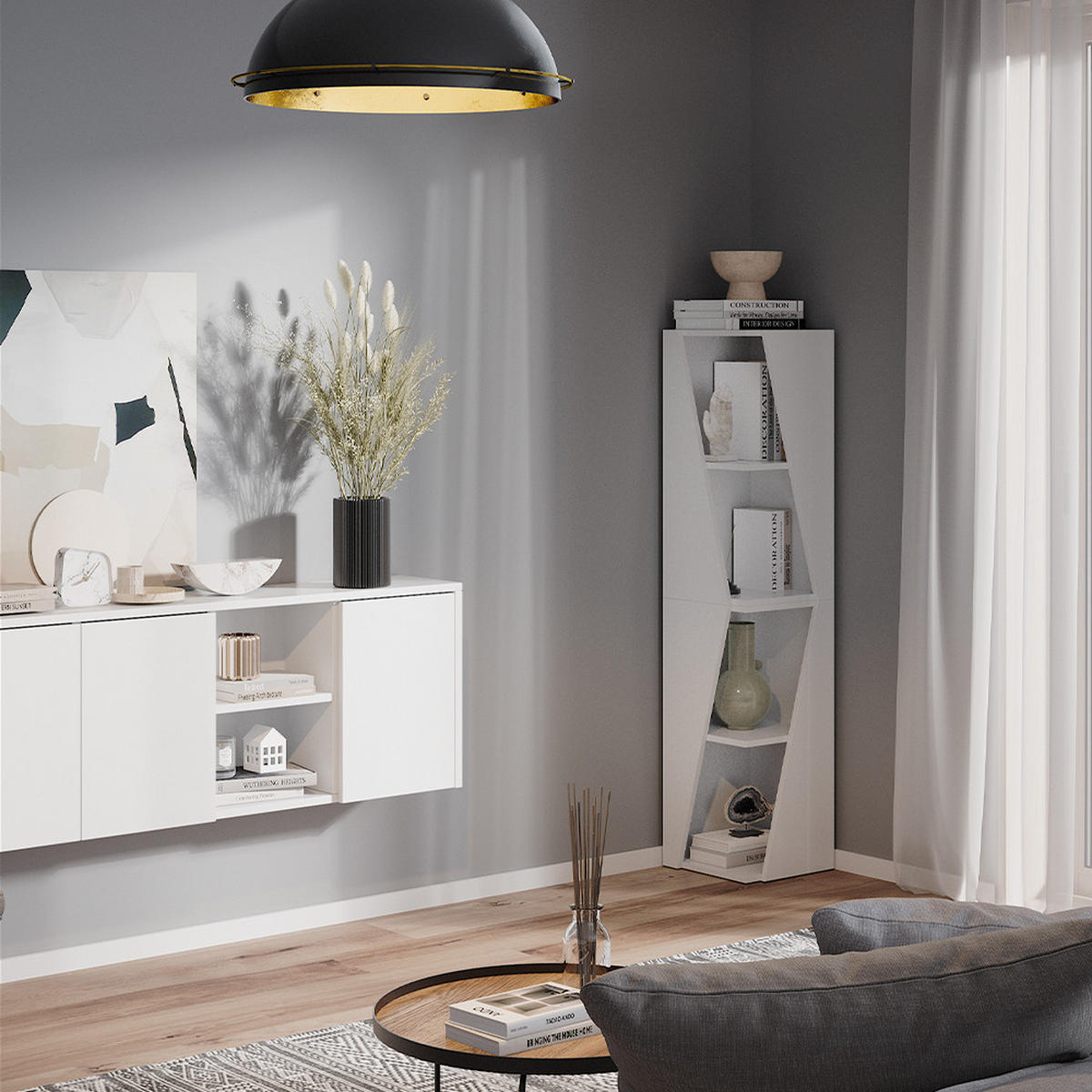 BADSCHRANK Benno Weiß 31.6 x 70.5 cm mit 3 Ablagen - Weiß, Holzwerkstoff (31.6/70.5/31.6cm) - Vicco