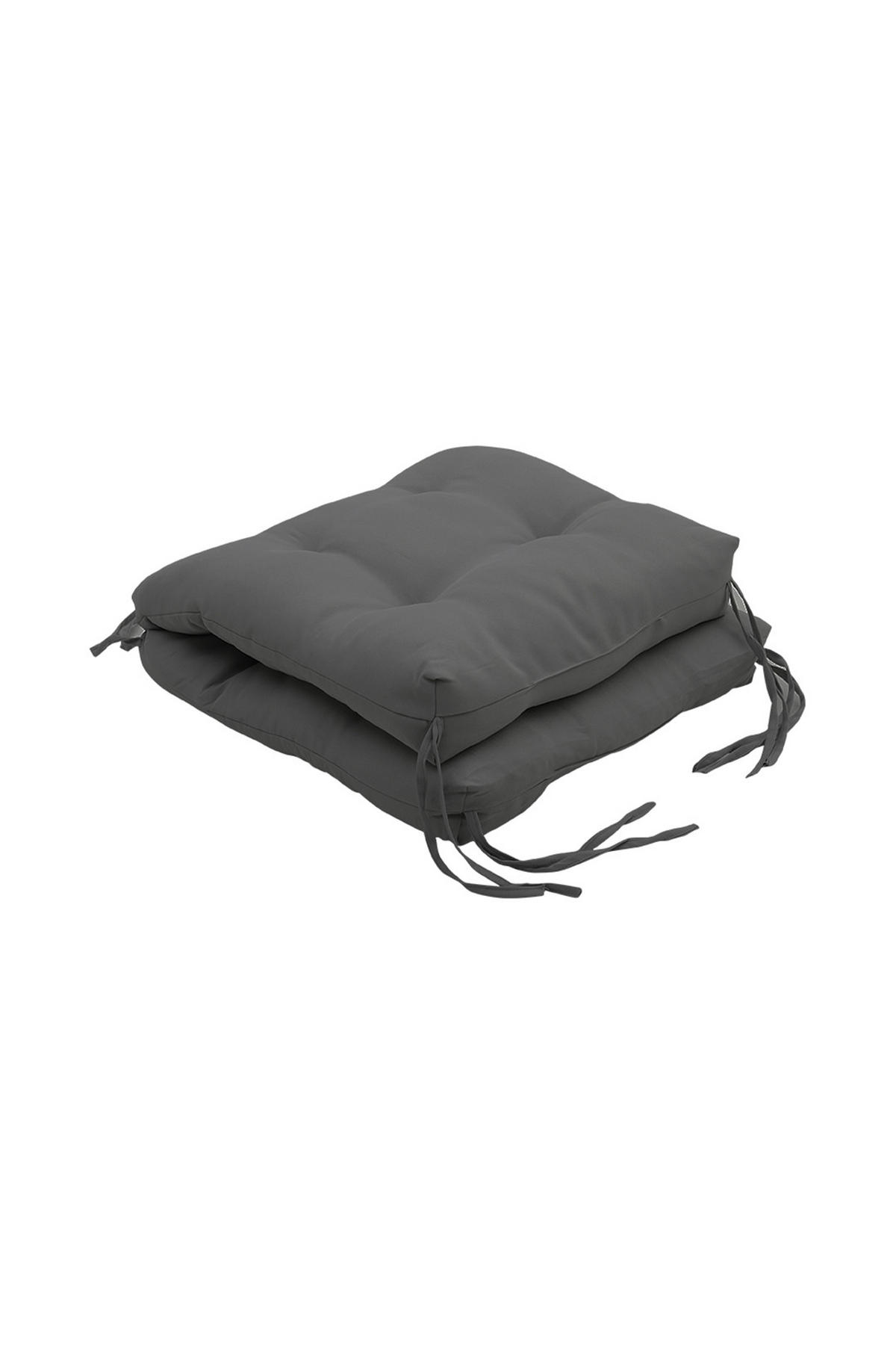 GARTENSTUHLAUFLAGE aus Polyester in Dunkelgrau mit tiefer Sitzfläche für Innen- und Außenmöbel 110 cm L x 50 cm - Dunkelgrau, Textil (50/110cm) - Livingandhome