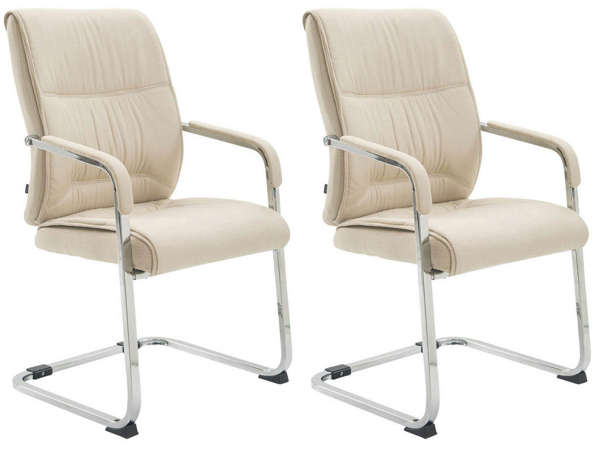 SCHWINGSTUHL 2er Set Stoff creme - Creme, Textil/Metall (58/102/65cm) - CLP