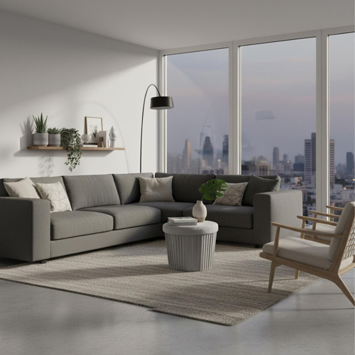 HOCKER - Hellgrau/Grau, Holzwerkstoff/Textil (38/38/38cm) - Relaxdays