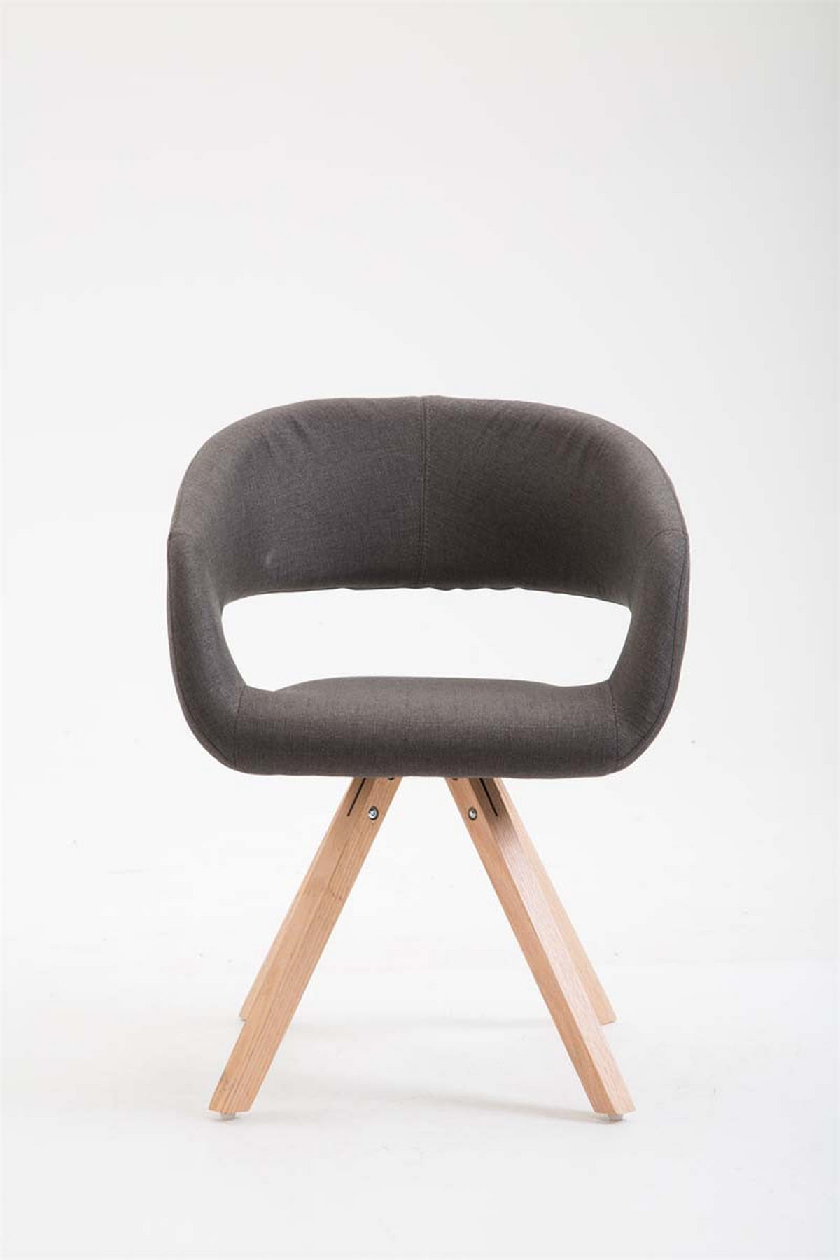 ARMLEHNENSTUHL Stoff dunkelgrau - Eukalyptusholzfarben/Dunkelgrau, Holz/Textil (59/78/55cm) - CLP