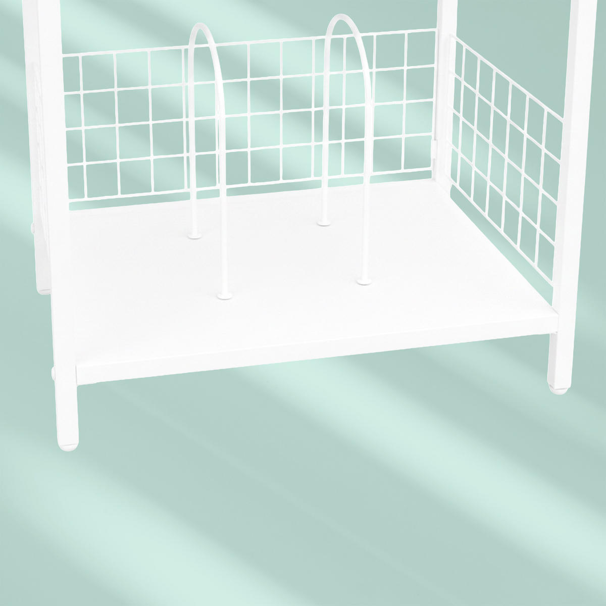 PLATTENSPIELERTISCH - Weiß, Holzwerkstoff/Metall (40/65/30cm) - Relaxdays