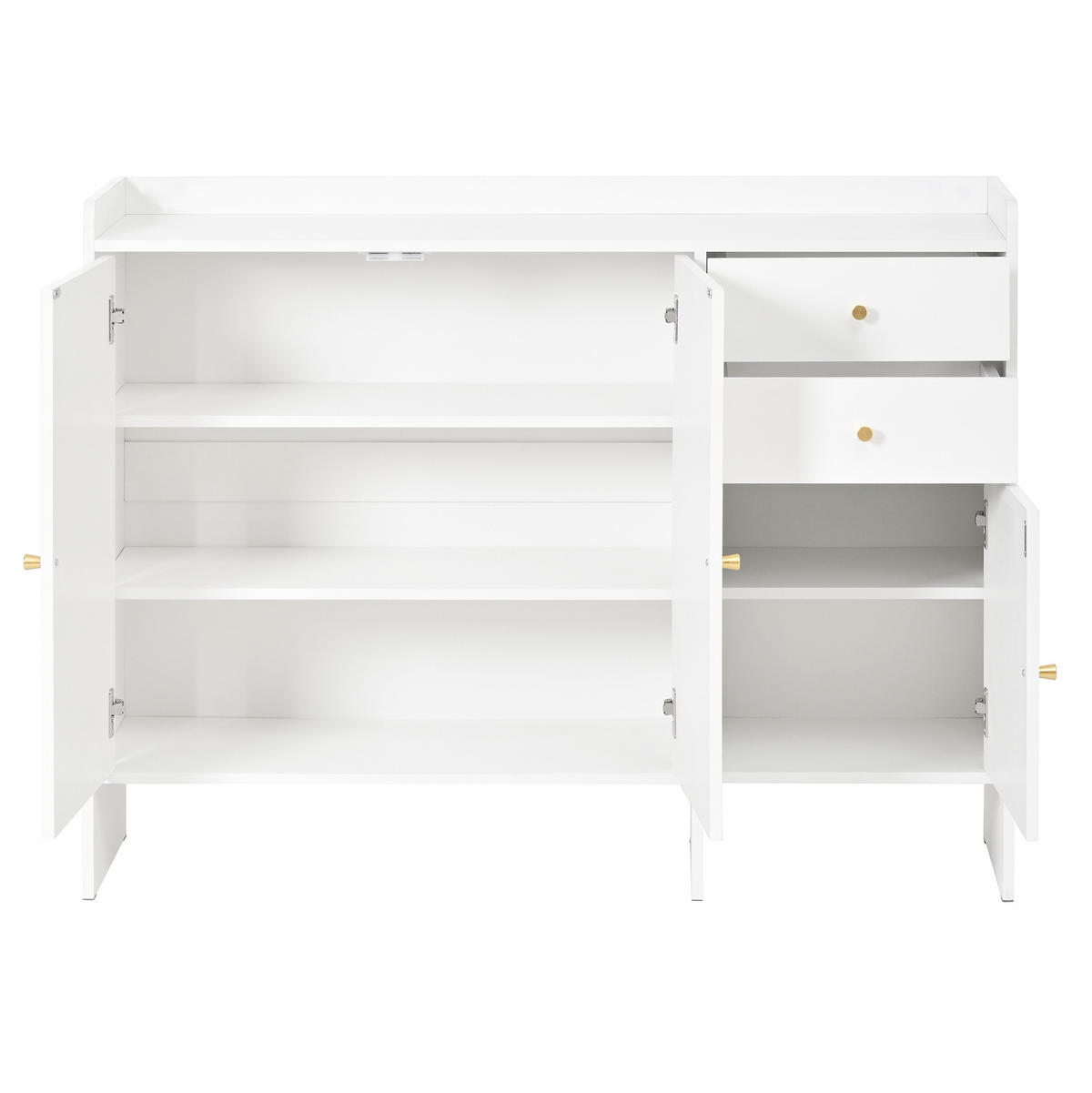 SCHUHSCHRANK aus MDF & Spanplatte 120x35x90cm in Weiß mit Kippsicherung - Weiß, Holzwerkstoff (120/90/35cm) - Modfu