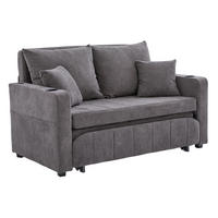 SOFA ausziehbar 139 x 83 x 58 cm Chenille Gray - Grau, Holzwerkstoff (139/83/73cm) - Meubliv