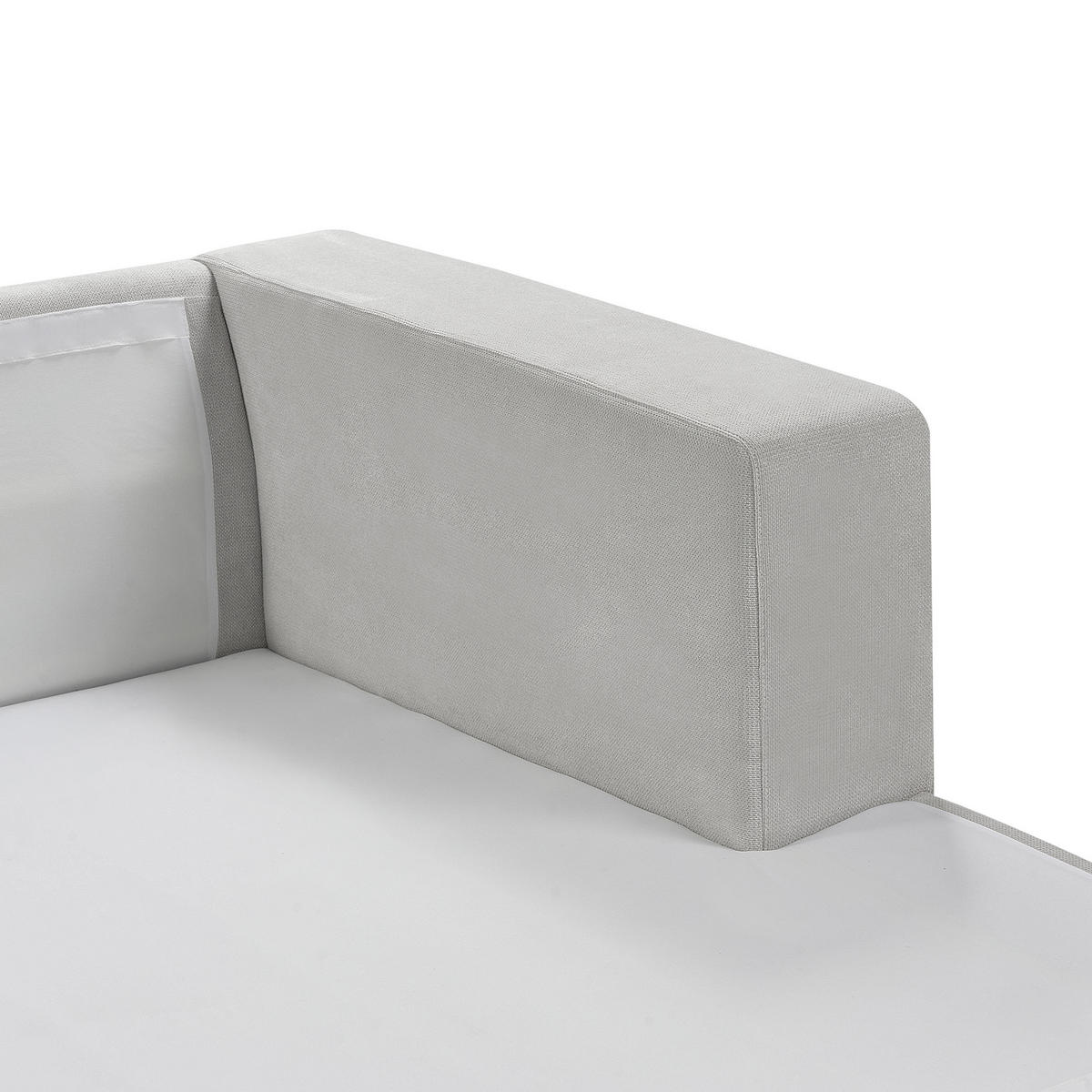 3-SITZER-ECKSOFA hellgrau rechtsseitig Lofoten - Schwarz/Grau, Textil (250/190cm) - Beliani