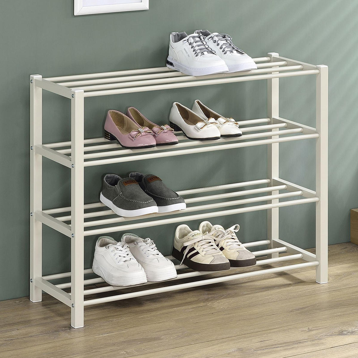 SCHUHREGAL NAVAN beige - Beige, Metall (80/63/29cm) - IDIMEX