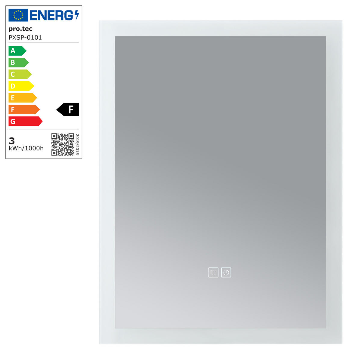 BADEZIMMERSPIEGEL Scafa - Weiß, Glas/Metall (45/60/3cm) - pro.tec