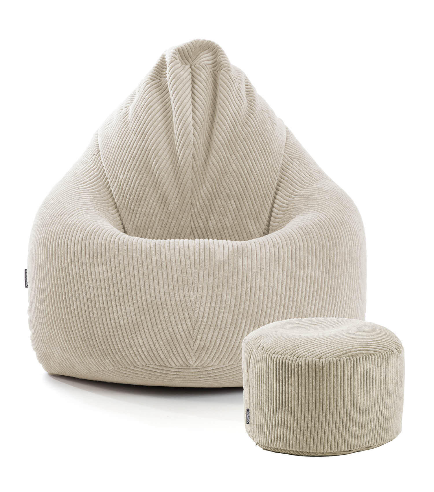 SITZSACK Cord mit Hocker Der Tagträumer - Beige, Textil (180/80/80cm) - Mokebo