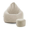 SITZSACK Cord mit Hocker Der Tagträumer - Beige, Textil (180/80/80cm) - Mokebo