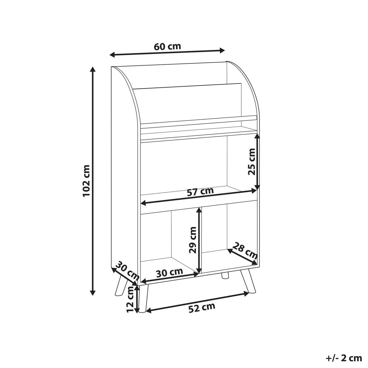 BÜCHERREGAL mit 3 Ebenen 102 cm Hellgrün Liloet - Hellgrün/Braun, Holzwerkstoff (60/102/30cm) - Beliani