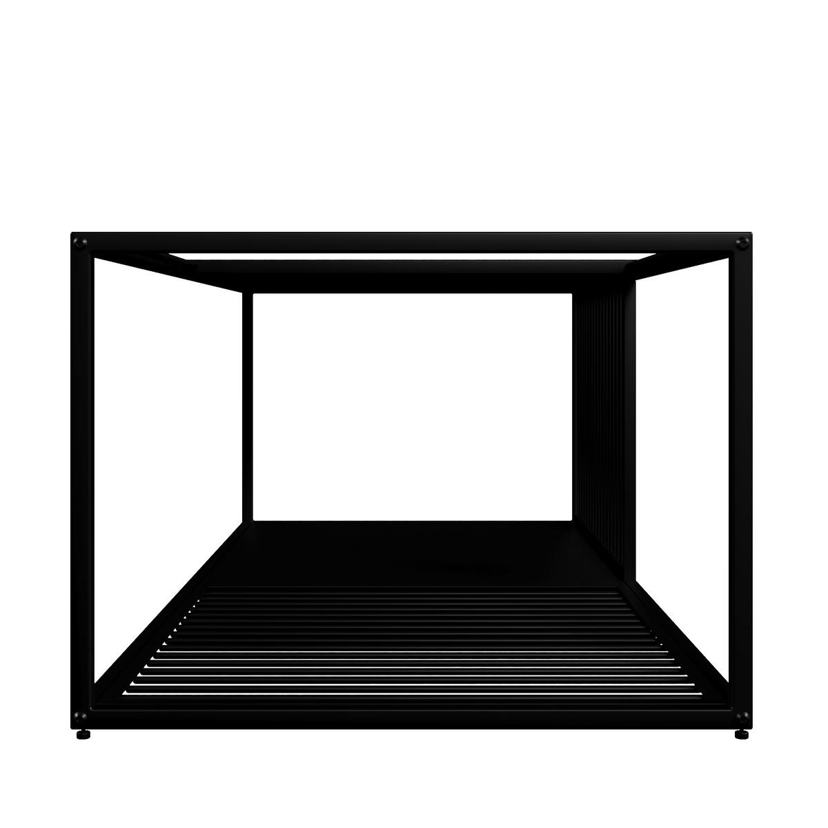 COUCHTISCH 110/48/35 cm schwarz mit marmorierter Oberfläche und Stauraum - Schwarz, Holzwerkstoff (110/48/35cm) - OKWISH