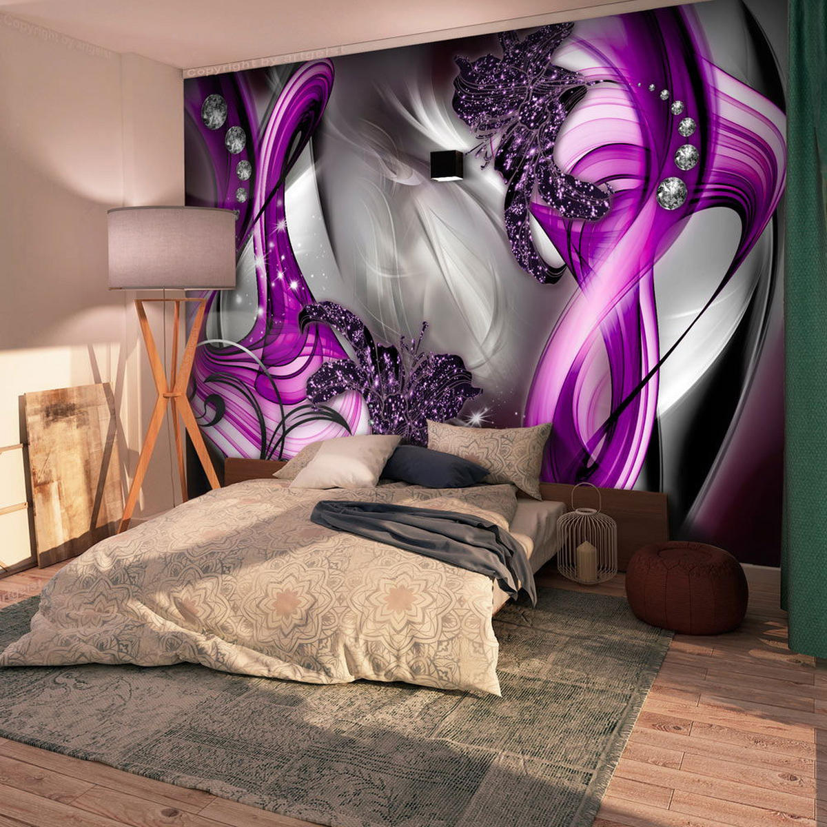 SELBSTKLEBENDE FOTOTAPETE 392/280 cm - Grau, Textil (392/1cm) - KUNSTLOFT
