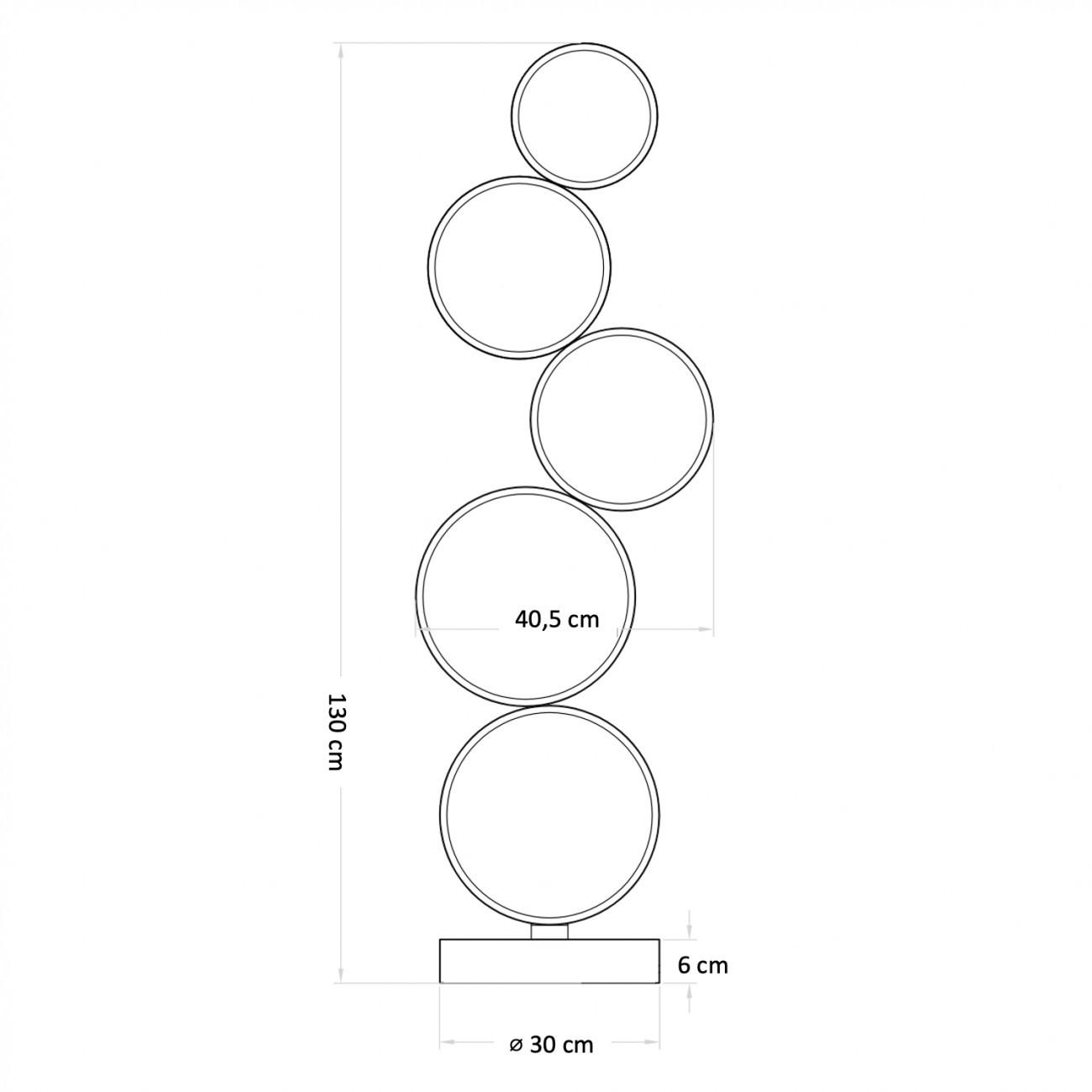 STEHLEUCHTE Newton, Schwarz, 130cm - Schwarz, Metall (130/40.5/130cm) - KOSILUM