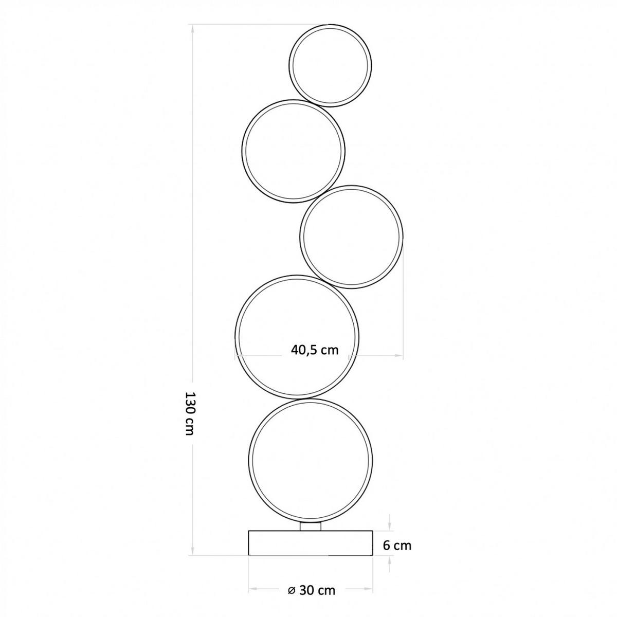 STEHLEUCHTE Newton, Schwarz, 130cm - Schwarz, Metall (130/40.5/130cm) - KOSILUM