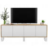 TV-SCHRANK Apollo2 Eiche wotan Weiß Matt mit Metallbeinen 150/53/35 cm - Weiß, Holzwerkstoff/Metall (150/53/35cm) - Meble Lindner