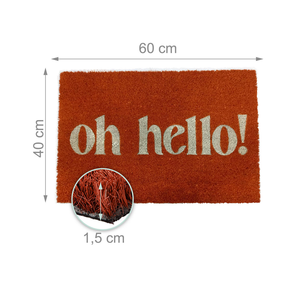 FUSSMATTE - Multicolor, Kunststoff/Textil (60/40cm) - Relaxdays