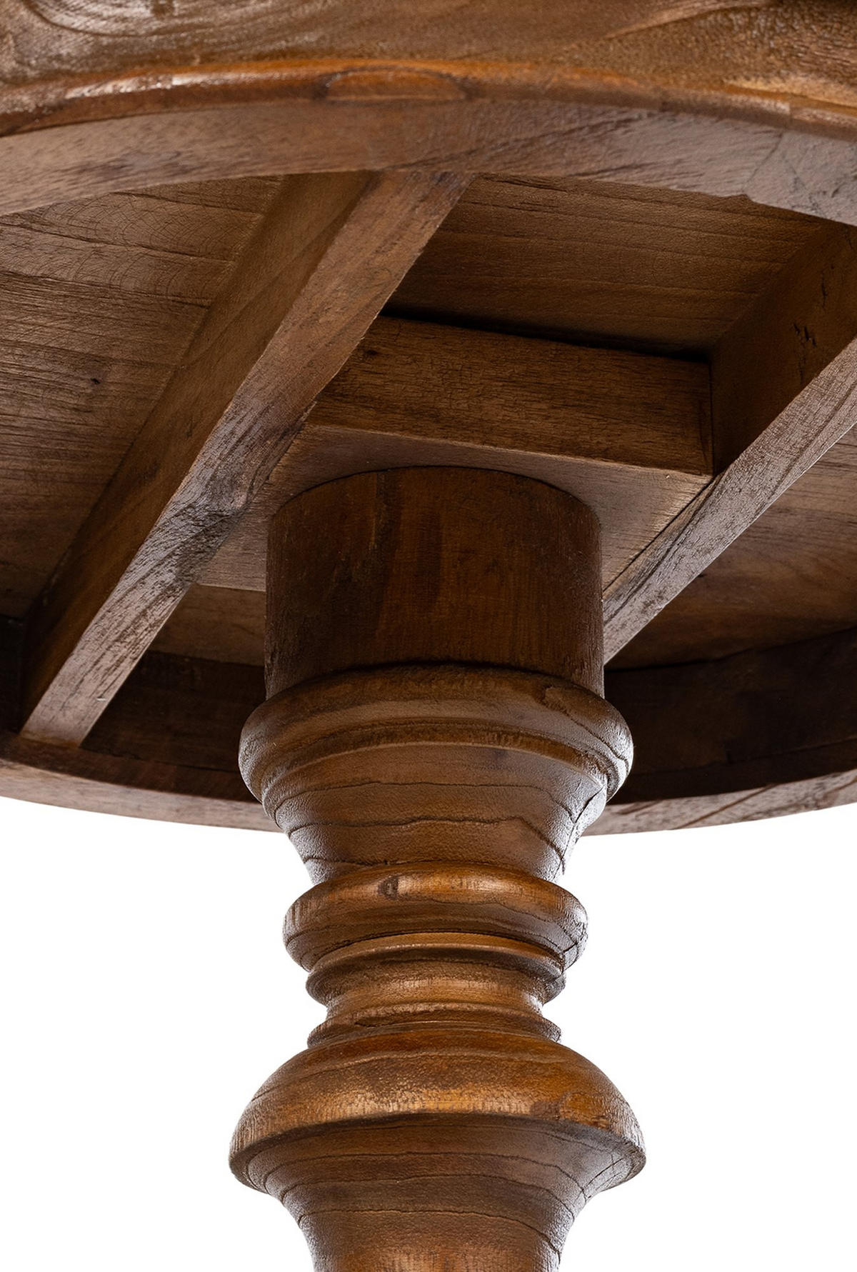 BEISTELLTISCH rund 50 cm Holz Braun - Eukalyptusholzfarben/Braun, Holz (50/50/64cm) - CLP