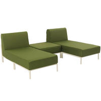 GARTENSOFA mit 3 Sitzplätzen, Khakigrün - Grün, Textil (128/78/144cm) - Oviala