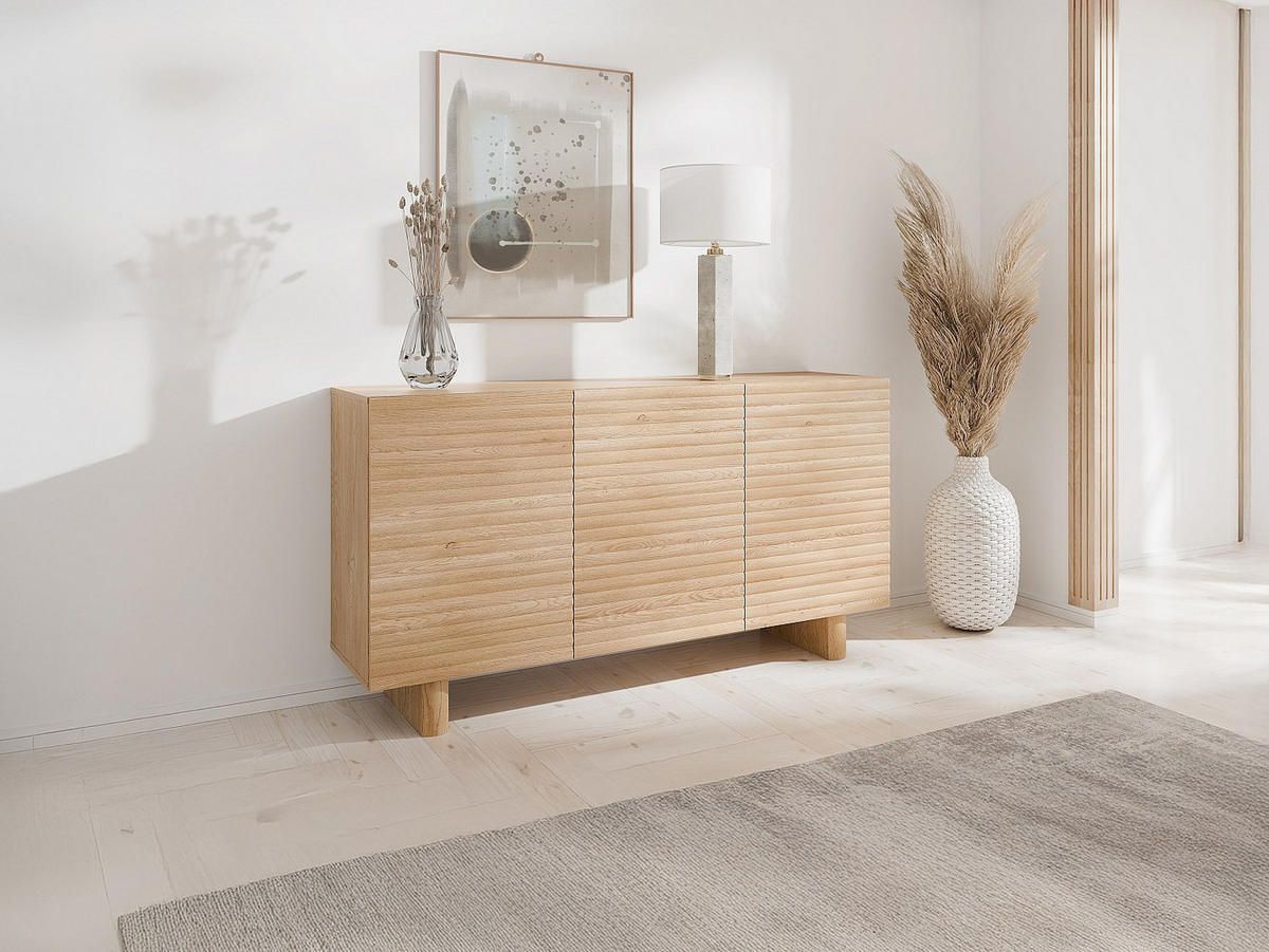 SIDEBOARD - 150cm x 41.8cm - MDF - naturfarben hell - LUDIMA - Naturfarben, Holz (150/81.3/41.8cm) - Vente-Unique