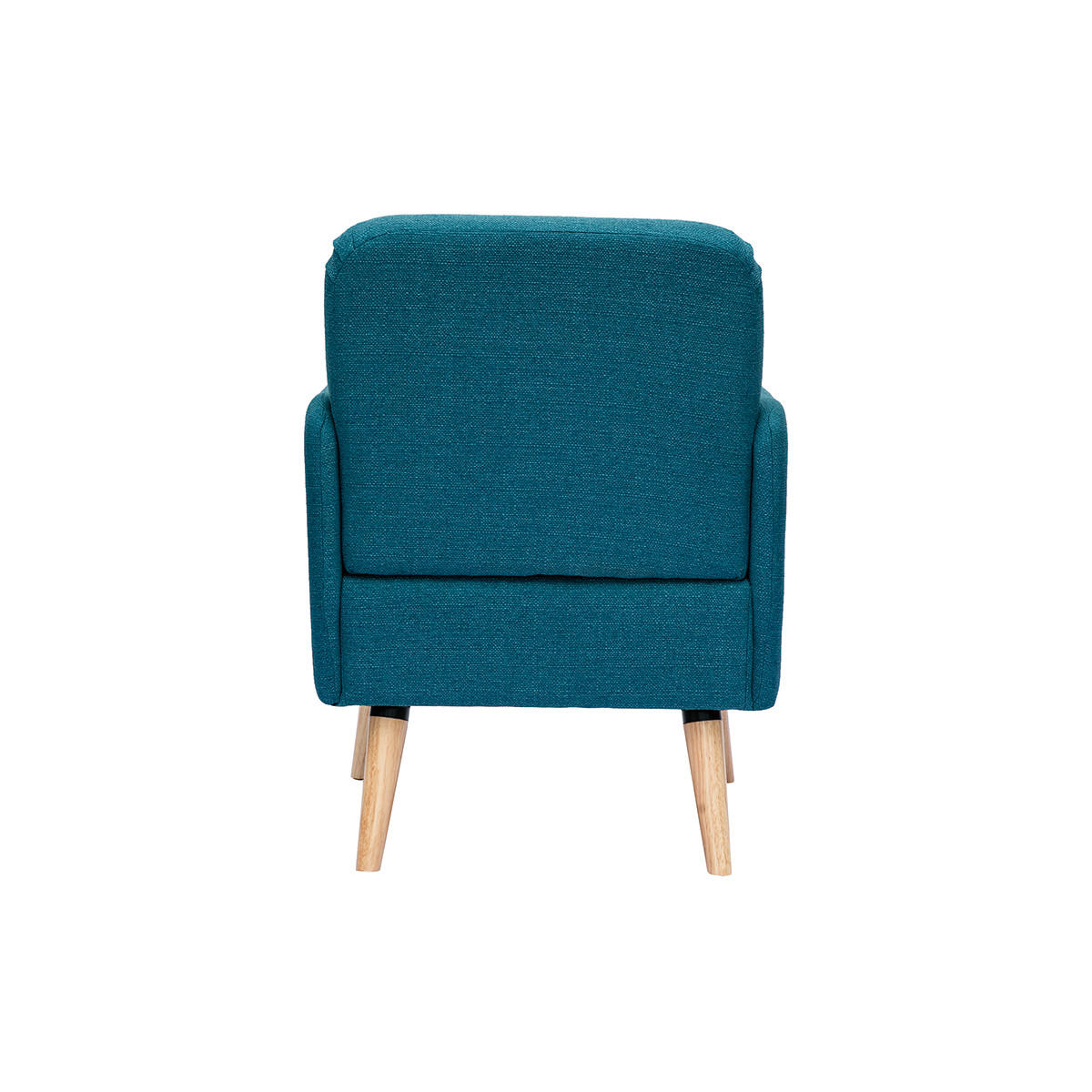 SESSEL skandinavisch Entenblau helles Holz ISKO - Blau, Textil (75.5/82/63cm) - Miliboo