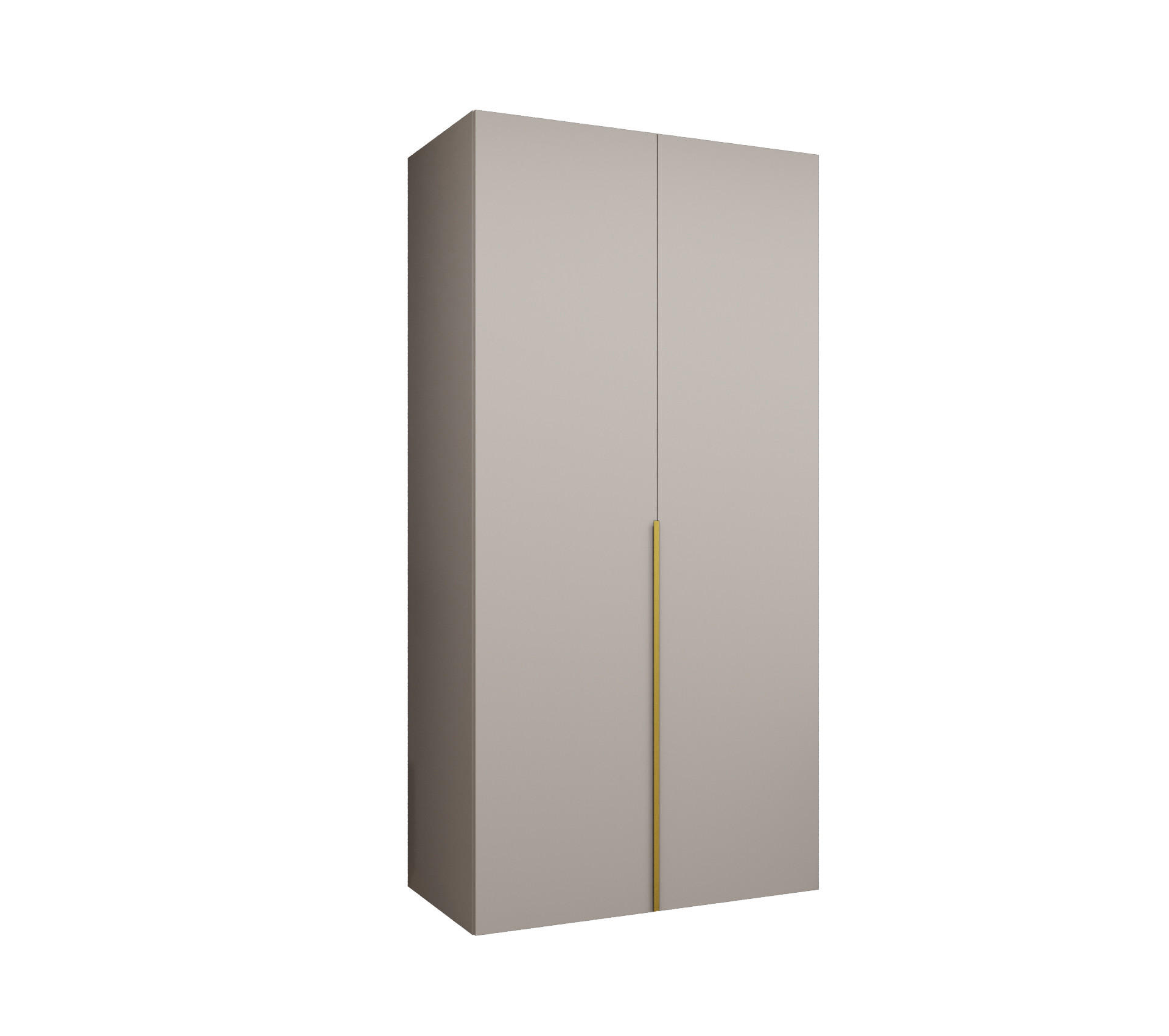 DREHTÜRENSCHRANK 202/100/52 2-türig - Kaschmir/Goldfarben, Holz (100/202/52cm) - Abiks Möbel