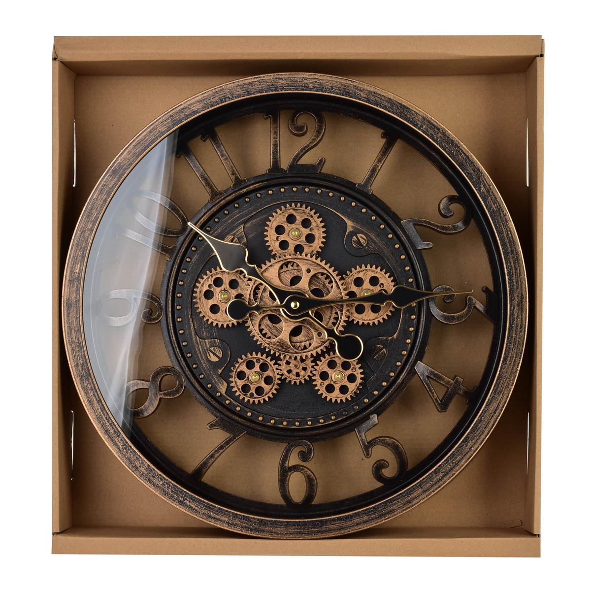 WANDUHR Ramsey Schwarz 40/7/40 cm Kunstoff - Schwarz, Kunststoff (40/40/7cm) - Mondex