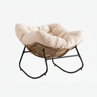 SCHAUKELSTUHL mit Chenille-Polsterung, moderner Akzentstuhl für Wohnzimmer, Schlafzimmer und Kinderzimmer - Beige, Textil (95/83/107cm) - Kaket