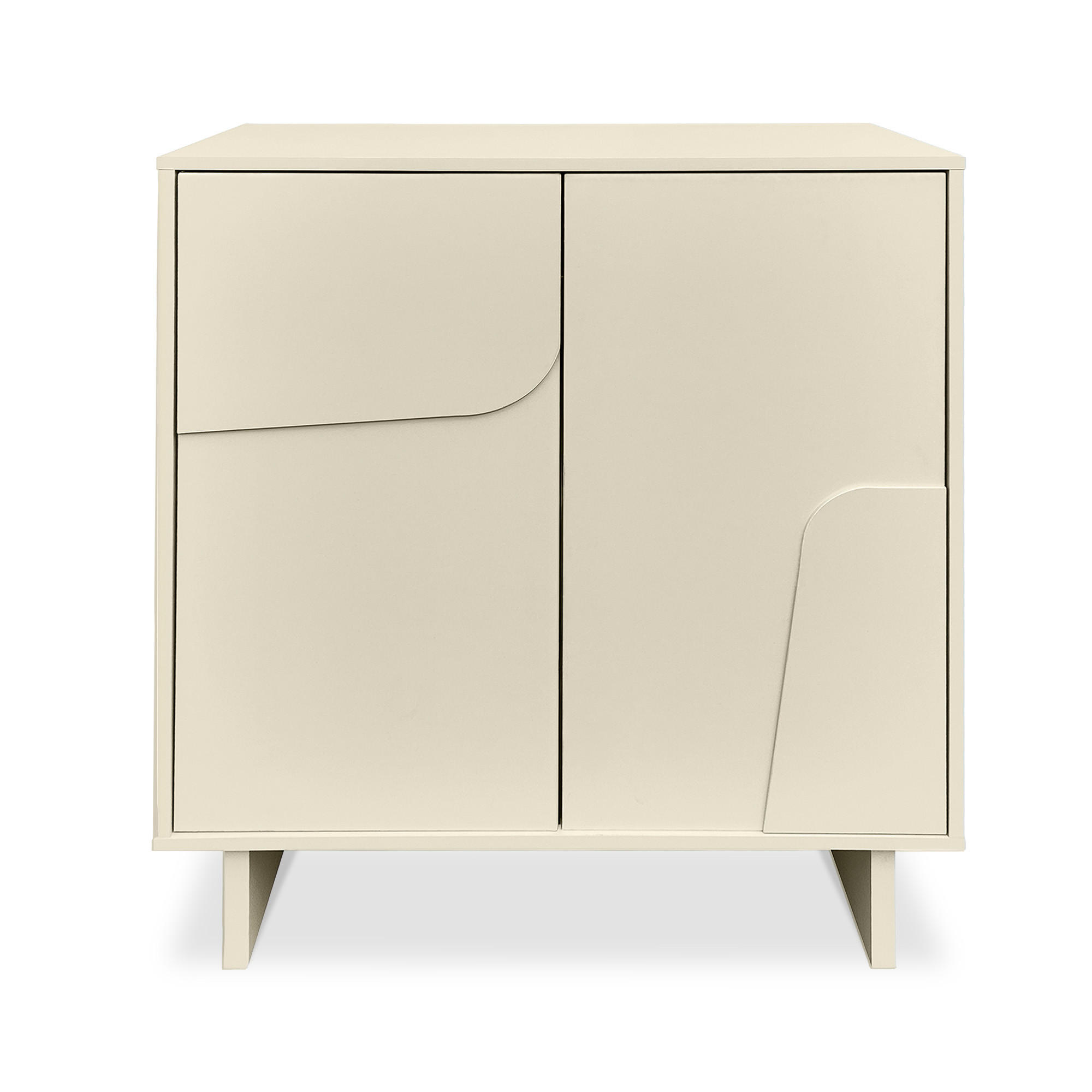 SIDEBOARD FLORA beige, 80 cm, 2 Türen, Melaminbeschichtung - Beige, Holzwerkstoff/Metall (80/95/40cm) - Sicaan
